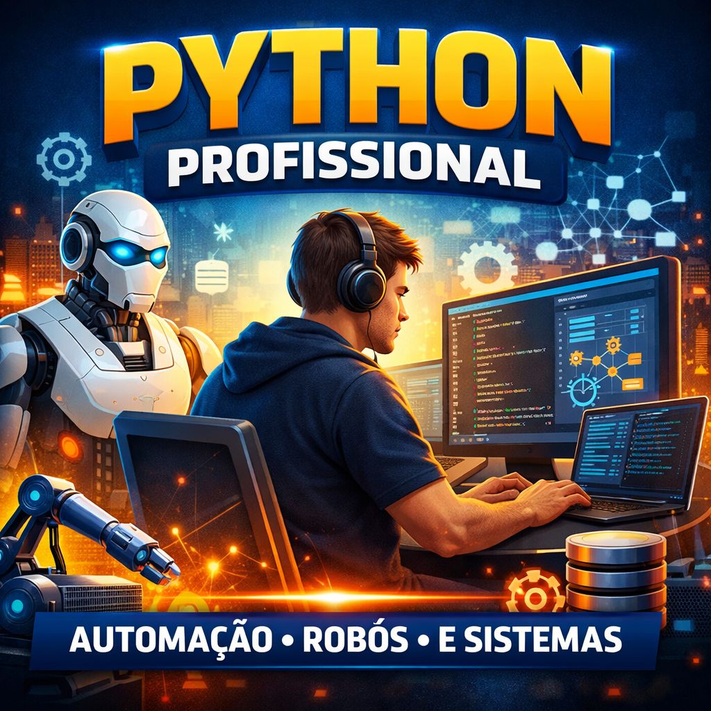 Curso de Python Profissional focado em automação, criação de robôs e sistemas