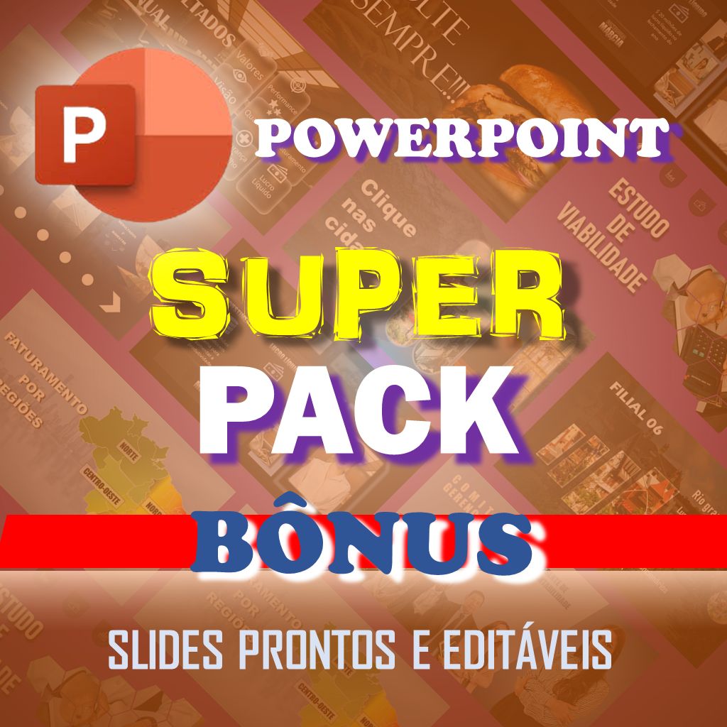 Slides profissionais prontos e editáveis do curso de PowerPoint