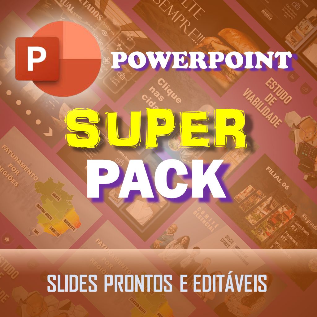 Pack de slides profissionais prontos e editáveis no PowerPoint