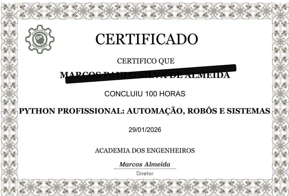 Certificado do curso de Python