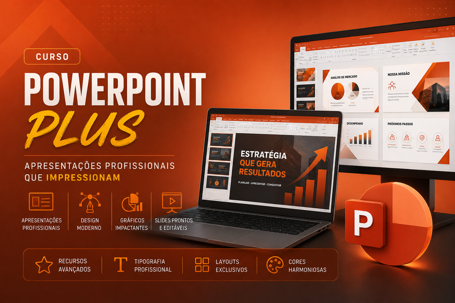 Curso de PowerPoint Profissional com apresentações gerenciais