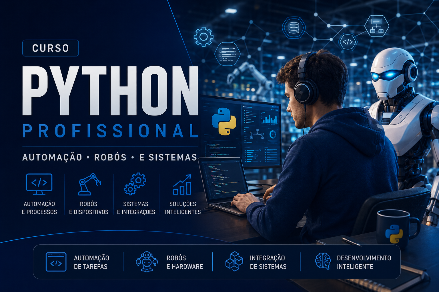Curso de Python Profissional com automação, robôs e sistemas